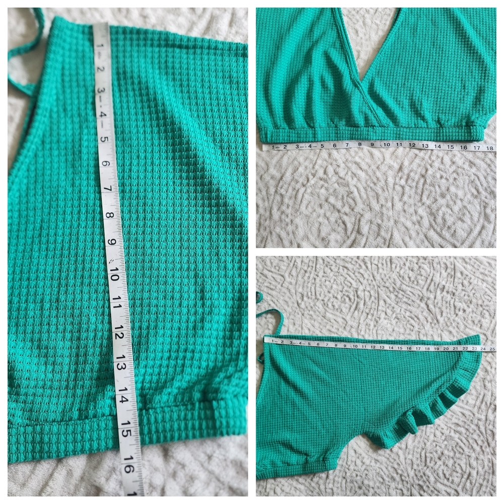 VENUS Women's Swimsuit Waffle Knit Cover-Up Pants And Top Set Sz XL Green - Picture 12 of 15